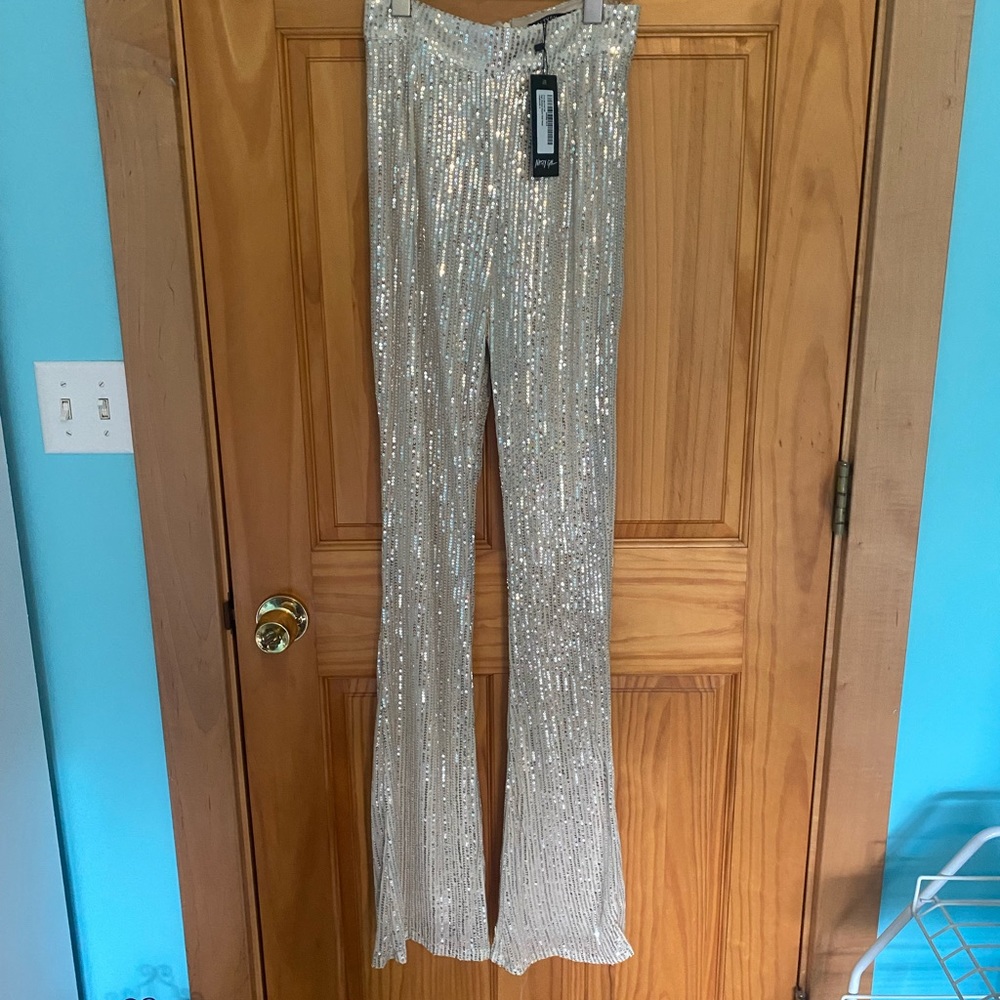 NWT sequin flare pants